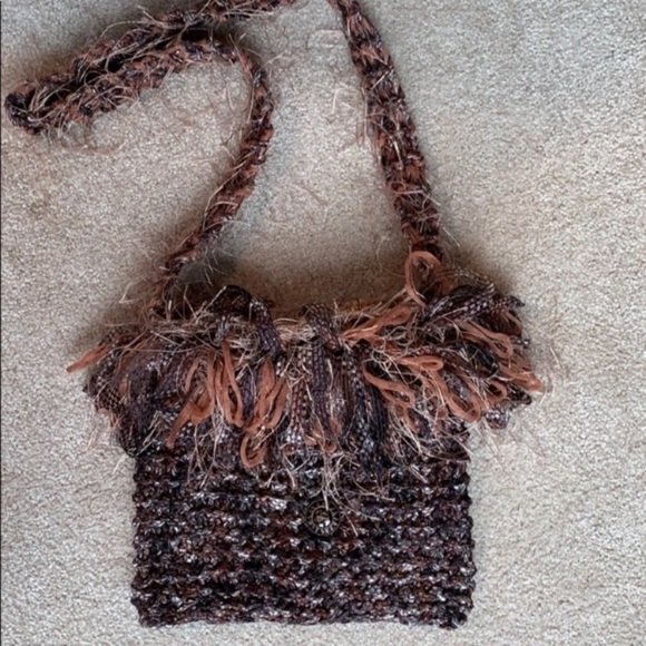 Hand Made Woven Bag Brown Tones One of A  Kind - Picture 4 of 7